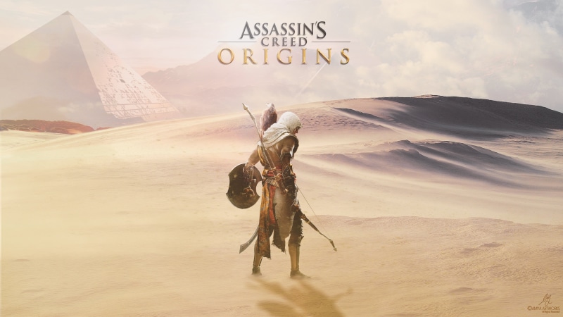 landscape, sand, no people, sky, Assassins Creed, arid climate, outdoors, origins, Assassins Creed: Origins, scenics - nature, 4K, tranquility, environment
