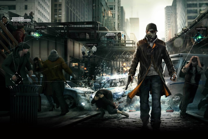 Ubisoft Montreal, adult, game, Aiden Pearce, horror, violence, women, 2K, illustration, spooky, urban Scene, city, architecture, real people, one animal