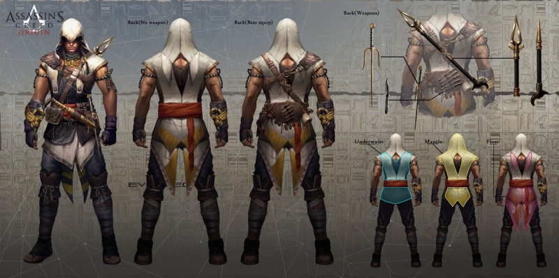 sculpture, for sale, retail, creativity, 1080P, human representation, side by side, Ubisoft, weapon, male likeness, assassin, creed, mannequin