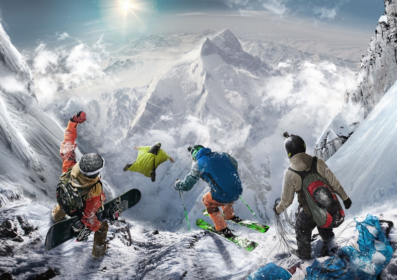 Snowboarding, 2K, Extreme Sports, Paragliding, Wingsuit Flying, Skiing, Steep