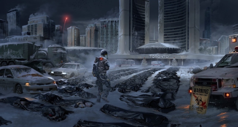 vehicles, soldier, science fiction, modern, city, digital, office building exterior, day, winter, Toronto, digital art, water, nature, video games