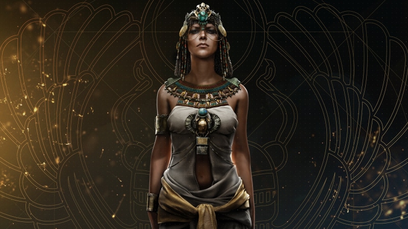 Origins, woman, Assassins Creed, Assassins Creed: Origins, profile, illustration, Cleopatra, Ubisoft, 4K