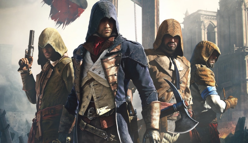 Arno, danger, violence, Assassins Creed: Unity, terrorism, camouflage, government, outdoors, aiming, infantry, 2K, front view, armed Forces, police Force