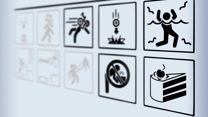 Portal 2, warning signs, video games, Portal (game), 1080P