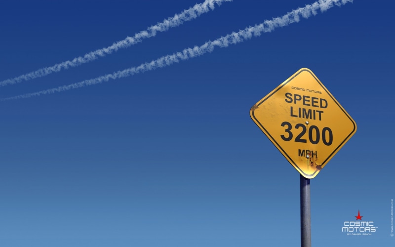 sign, road, warning sign, Cosmic Motors, guidance, sky, minimalism, copy space, warning signs, nature, speed-limit, transportation, numbers, day, blue background