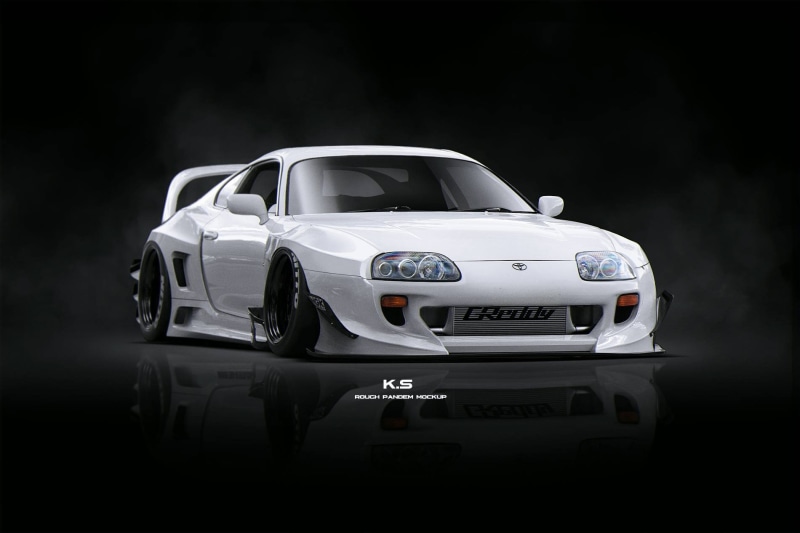 Khyzyl Saleem, luxury, vehicle, 3D, racecar, land vehicle, no people, chrome, widebody, toy, wealth, reflection, competition, number, white color, car