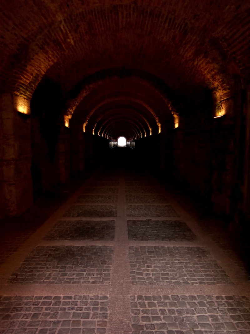 diminishing perspective, danger, the past, symbol, cobblestone, evil, the way forward, concrete, no people, black, history, hell, vanishing point, arcade