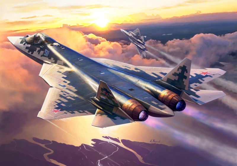 2K, aircraft, military aircraft, artwork, SU-57, military