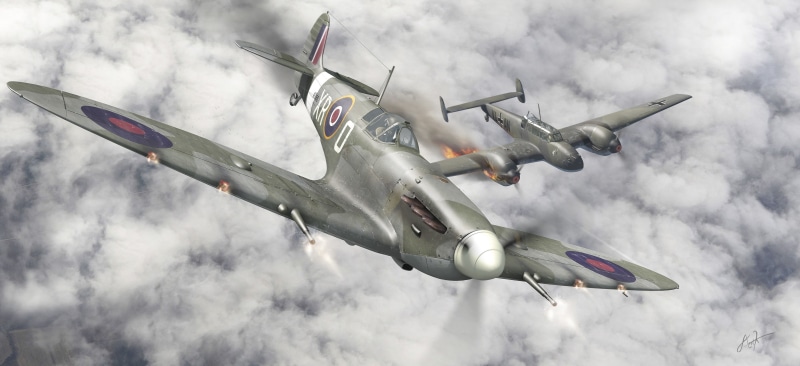spitfire, Supermarine Spitfire, military aircraft, World War II, UK, Royal Airforce, 4K, military, bf-110, airplane, aircraft