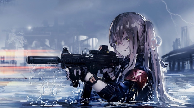 rifle, anime, art, Assault Rifle, bebop, assault, 720P, 1500x841 px, Anime Girls, px, girls, Gun, cowboy, x, hd