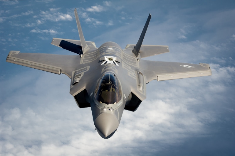 gray, jet, f 35, military, airplane, joint, beige, lightning, 4K, plane, bomber, fighter
