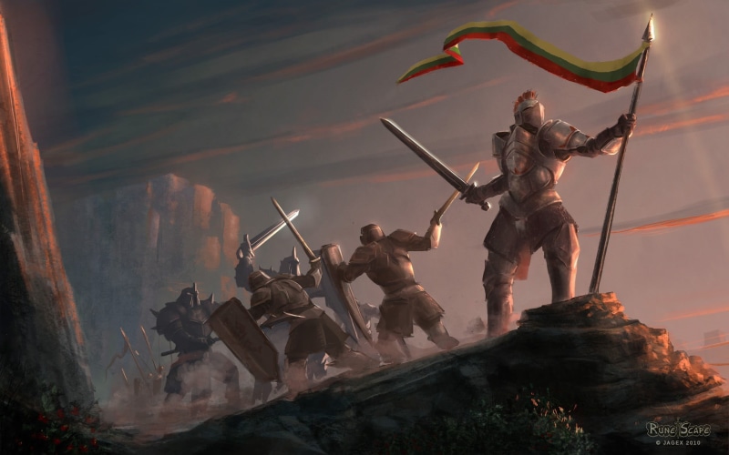 Runescape, armor, 1080P, warrior, solid, outdoors, representation, building, architecture, battle, art and craft, artwork, illustration, sky, day, knight