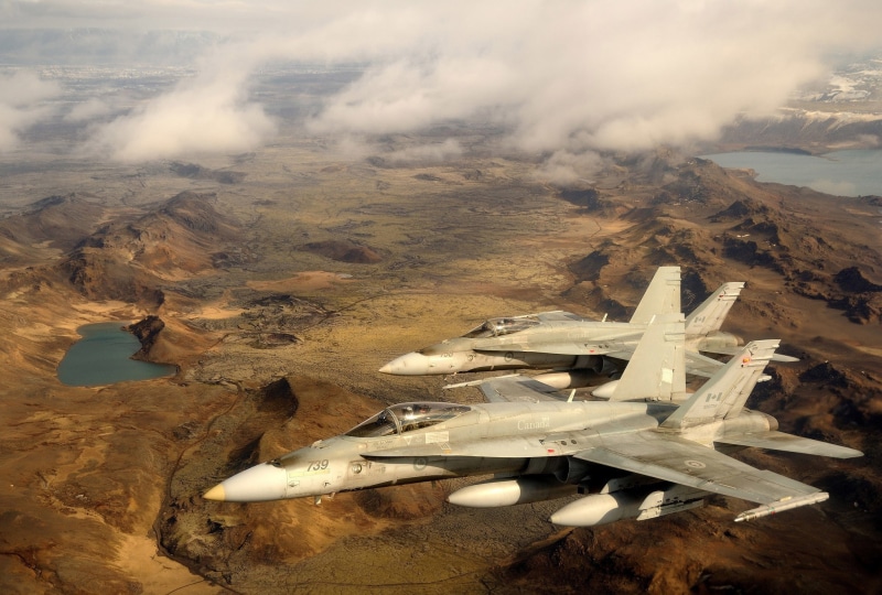 cloud - sky, land, nature, McDonnell Douglas F/A-18 Hornet, arid climate, military aircraft, army, mountain, airplane, mountain range, no people, military