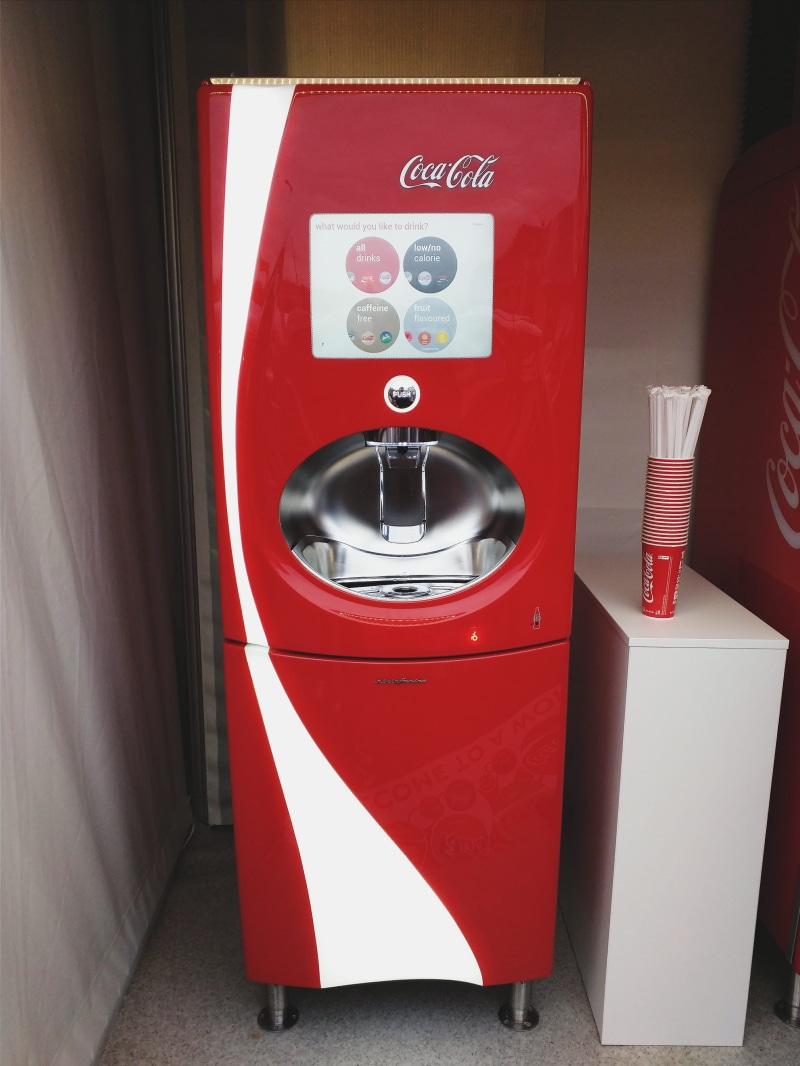 freestyle, sign, convenience, indoors, security, day, coca, Coca-Cola Freestyle, accidents and disasters, protection, western script, no people, vending machine