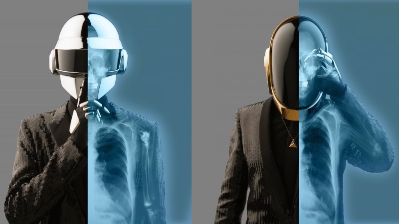 plastic, 1080P, Daft Punk, blue, human representation, clothing, indoors, person, menswear, two, no people, suits, intergalactic, headwear, mannequin