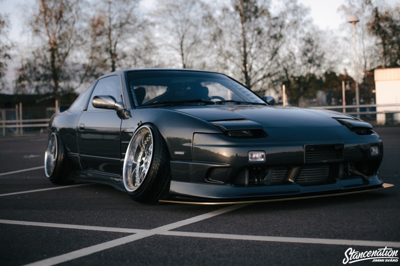 tree, day, mode of transportation, transportation, camber, Nissan 180SX, vehicle, focus on foreground, low, motor vehicle, 1080P, JDM, nature, land vehicle