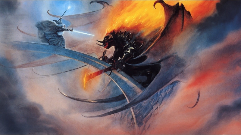 John Howe, The Lord Of The Rings, gandalf, Balrogs, fantasy Art, 1080P
