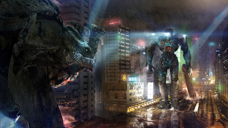 still, Pacific Rim, uniform, built structure, city, movie, 1080P, architecture, nature, people, young men, Jaegers, adult, group of people, digital composite