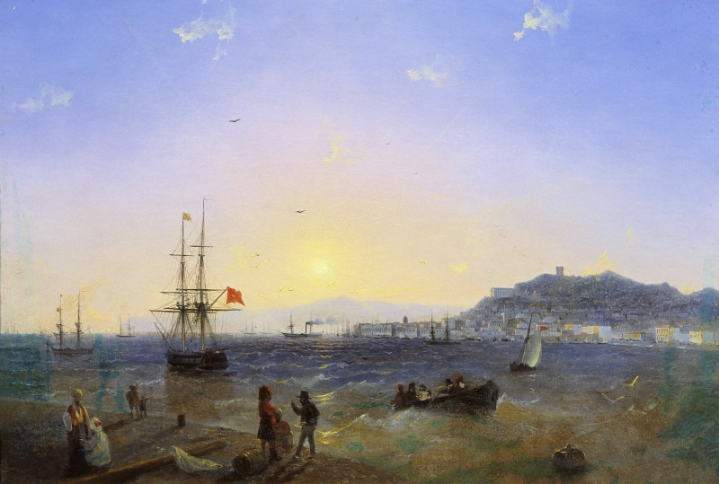 Ivan Aivazovsky, Kerch, oil, ship, picture, 1080P, canvas