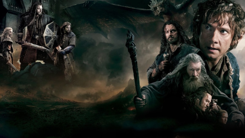 blade, shield, Martin man, Ian McKellen, Kili, cinema, The Hobbit: The Battle Of The Five Armies, Thorin II, Gandalf, dragon, Richard Armitage, The Hobbit