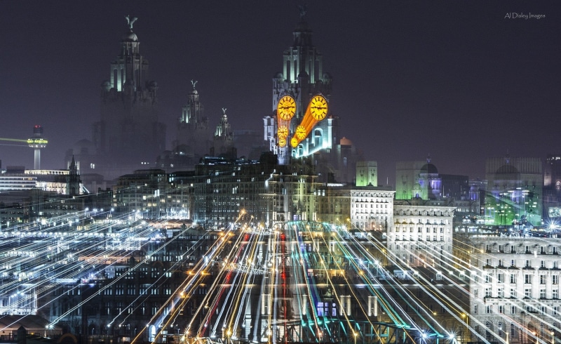 Liverpool, hd, buildings, x, px, UK, people, girl, art, City, 2015x1236 px, night, 1080P