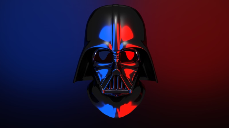 illuminated, metal, Star Wars, copy space, red, single object, Sith, wall - building feature, reflection, personal accessory, colored background, high angle view