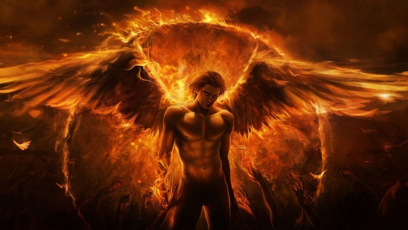 people, heat - temperature, Angel, Fire, flame, risk, orange color, night, fire - natural phenomenon, Wings, Man, Fantasy, adult, demon - fictional character