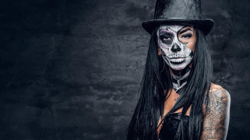 skull, day of the dead, sugar skull, dead, 4K, makeup, halloween, mexican