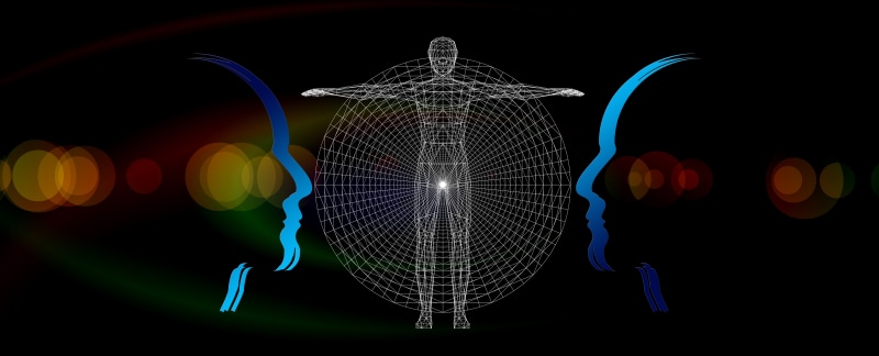 anatomy, psychoanalysis, face, head, psychology, multi colored, night, black color, lighting equipment, studio shot, 5K, light - natural phenomenon
