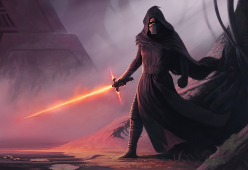 Kylo Ren, lightsaber, Star Wars, artwork, 1080P