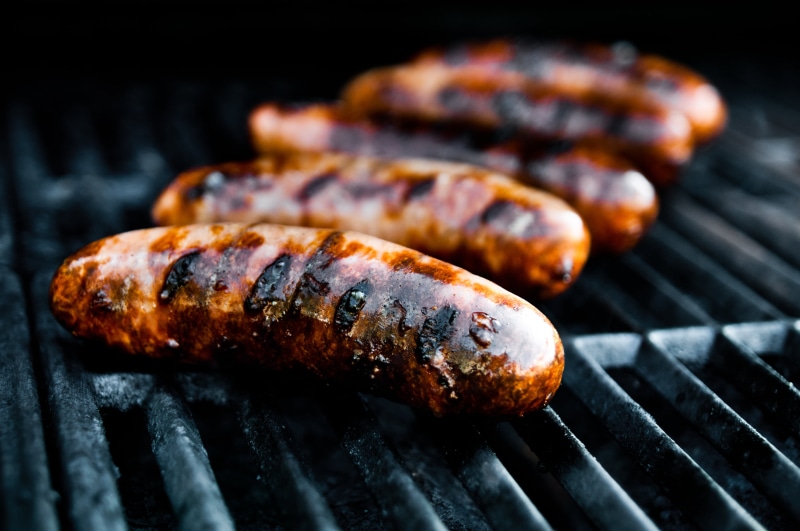 gourmet, heat - Temperature, 4K, food, pork, flame, Sausage, barbecue, grilled, beef, cooking, meal, fire - Natural Phenomenon, supper, BBQ, brown, no People