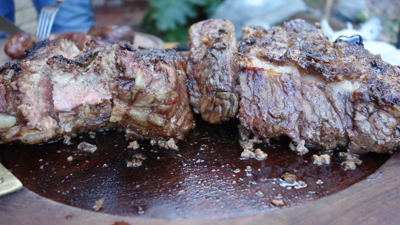 red meat, close-up, beef, human body part, wood - material, temptation, barbecue Grill, indoors, dinner, food and drink, preparation, meal, focus on foreground