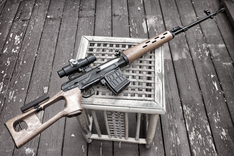 table, ammunition, weapon, aggression, weapons, history, day, sign, assault, high angle view, Dragunov, rifle, security, the past, bullet, machine gun