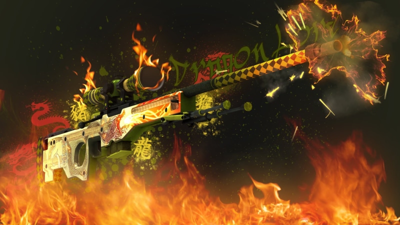 gun skin, Accuracy International AWP, Counter-Strike: Global Offensive, The dragon tales, 1080P, gun