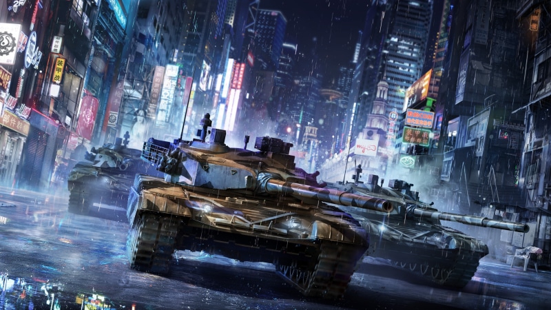 city, tanks, street, armored, rain, k, game, warfare, battle, three, 5k, 5K