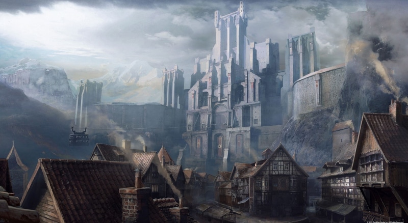 cloud - sky, 1080P, skyscraper, art, residential district, landscape, built structure, Other Games, day, mountain, no people, OldBlood, building exterior