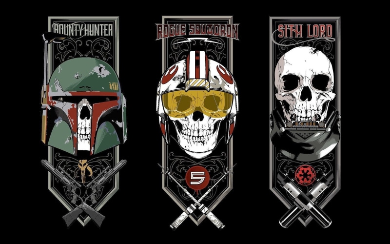 rifle, sake, gun, rogue squadron, 1080P, bounty hunter, revolver, weapon, bones, sith, pilot, Star Wars, pearls, sith lord, Darth Vader