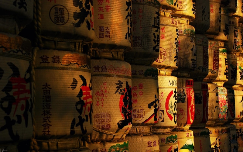 1080P, japan, writings, jars, sake