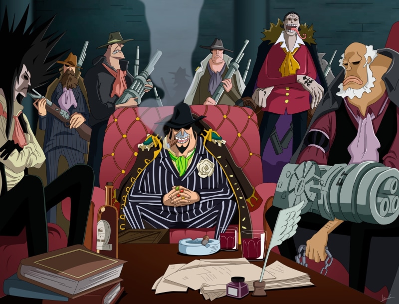1080P, hat, machine gun, by melonciutus, kaizoku, One Piece, weapon, rifle, gun, Capone Bege, Firetank Pirates, Gang, Shiro Shiro no Mi, pirate, mafia