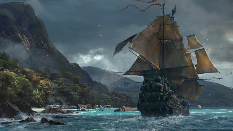 Skull and Bones, 1080P, ship, sea, island, video games