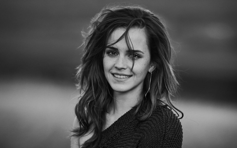 Black and White, Actress, Emma Watson, English, Actresses, 1080P
