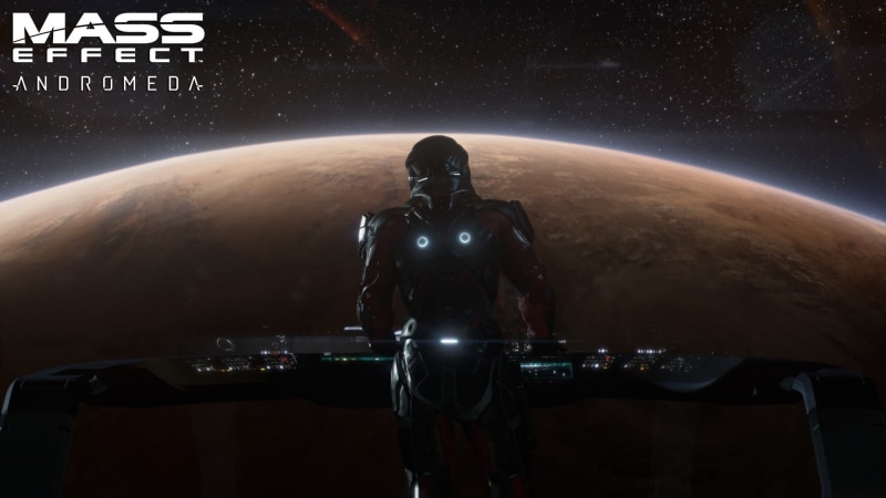 futuristic, star - space, andromeda, Mass Effect, technology, astronomy, digital, nature, space, airplane, effect, one person, sky, 1080P, outdoors, travel