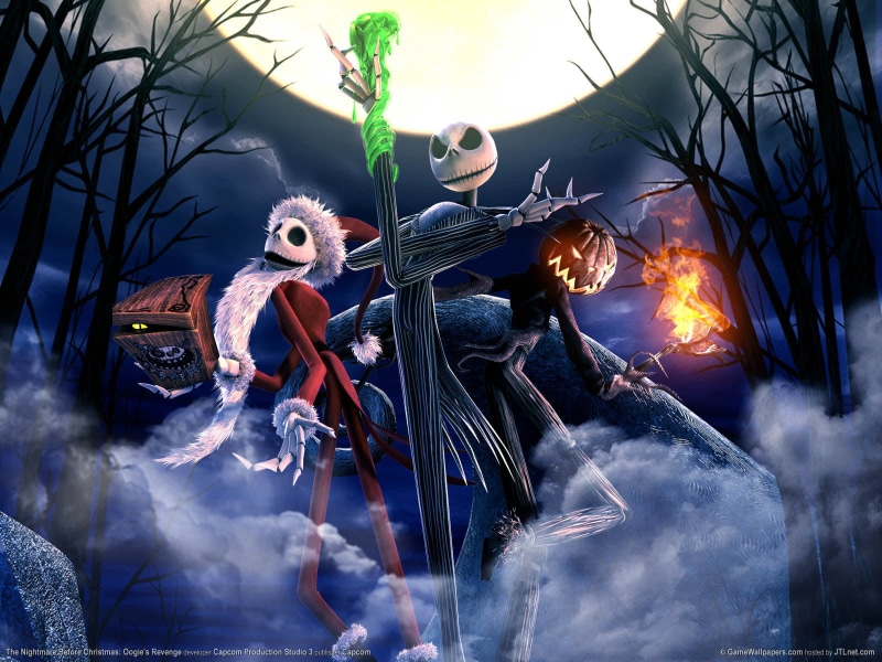 video games, tree, burning, fire - natural phenomenon, flame, animal, skellington, 720P, animal representation, heat - temperature, jack, animal themes