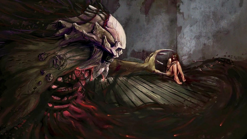 skeleton, skull, demon, mood, Dark, Scared, Evil, Gothic, 1080P, macabre, women, girl, horror