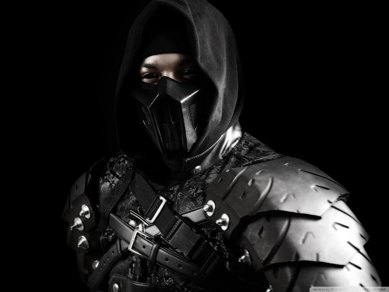 government, protection, black, suit of armor, military, warrior - person, armed forces, black background, mask, Rogue, helmet, Noob Saibot, portrait, video games