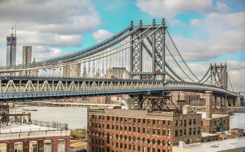 New York, newyorkcity, painting, cloud - sky, unitedstates, 5K, States, outdoors, manhattanbridge, engineering, built structure, day, newyork, America