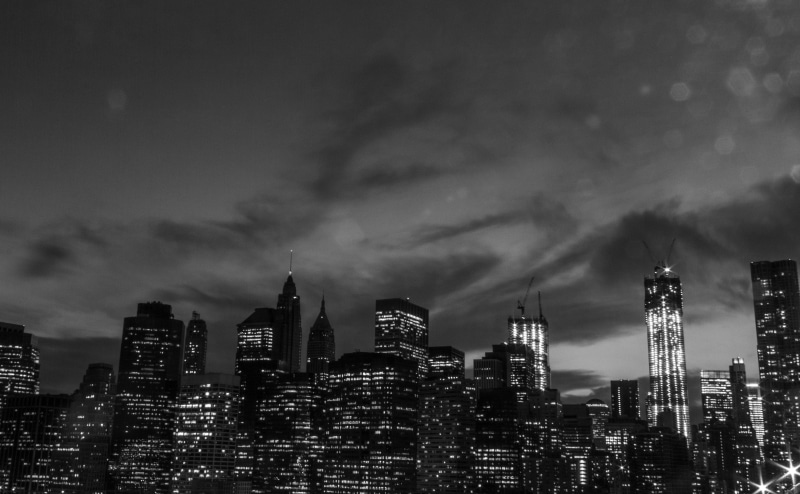sky, 4K, urban skyline, thebigapple, Night, Dark, Buildings, building exterior, lighted, cityscape, Black and White, nature, thecityatnight, city, spire