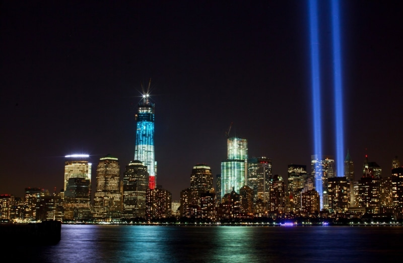 lights, illuminated, september, river, built structure, sky, Urban, water, newyorkcity, tower, urban skyline, oneworldtrade, worldtradecenter, office building exterior