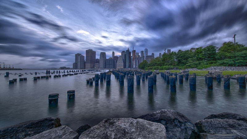 no people, cityscape, urban skyline, newyorkcity, cloud - sky, manhattan, sky, office building exterior, skyline, grey, storm, architecture, modern, perspective