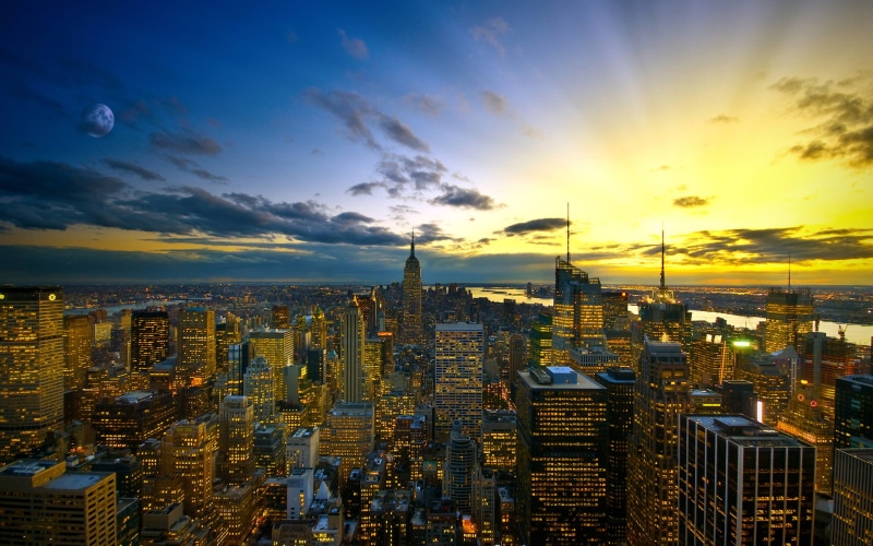 city, sky, tower, sunset, crowd, photography, 1080P, tall - high, building exterior, cloud - sky, newyork, colors, office building exterior, crowded, newyorkcity